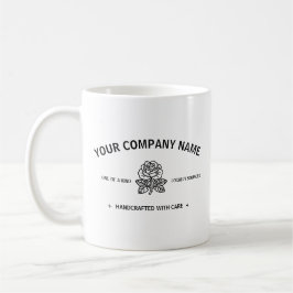 Taza De Café Rosa moderno | Negros personalizables Negros Blanc