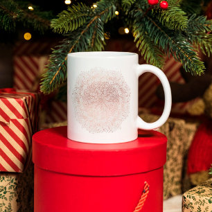Taza De Café Rosa Navidades de espuma de oro festividad café ta