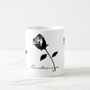 Taza De Café Rosa negro San Valentín flor Thunder_Cove