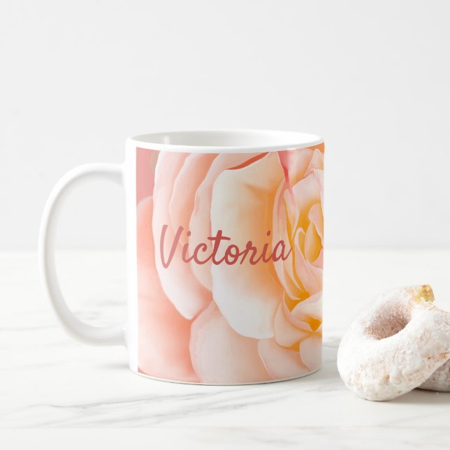 Taza De Café Rosa personalizado (Con donut)
