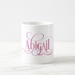 Taza De Café Rosa personalizado de Abigail de la escritura de