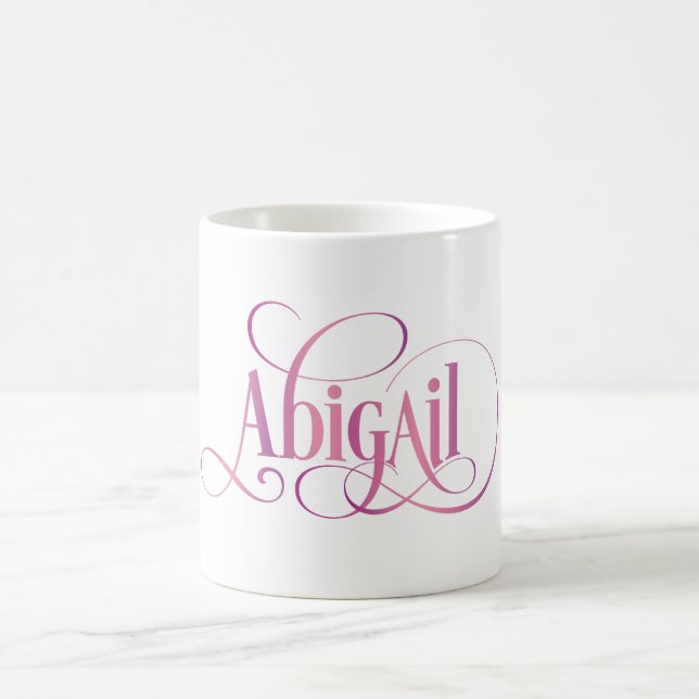 Taza De Café Rosa personalizado de Abigail de la escritura de (Centro)