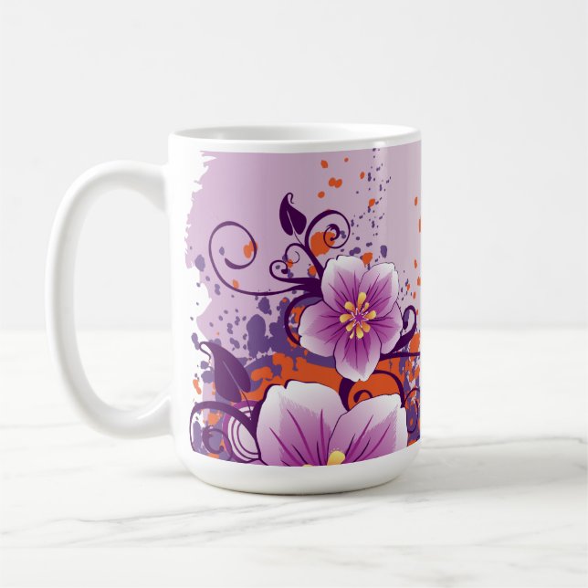 Taza De Café Rosa Prairie de Flor Púrpura (Izquierda)