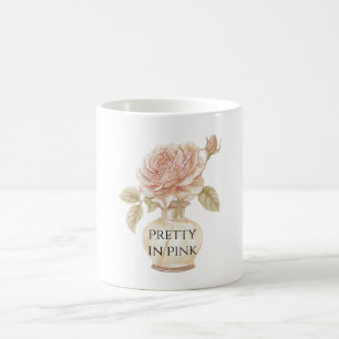 Taza De Café Rosa Pretty in Pink en Jarrón