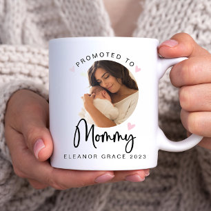 Taza De Café Rosa promocionado a mamá   Mug de regalo fotográfi