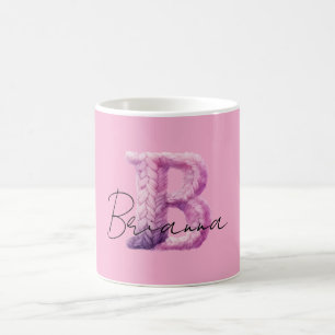 Taza De Café Rosa Púrpura Acogedor B Nombre