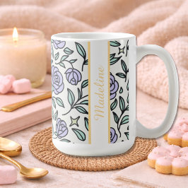 Taza De Café Rosa Púrpura del Jardín de la Bestia de Belleza Pe