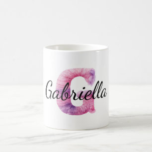 Taza De Café Rosa Púrpura G Nombre Acogedor 