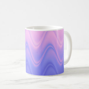 Taza De Café Rosa Púrpura Ondulado Abstracto