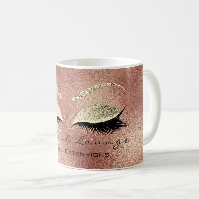 Taza De Café Rosa Purpurina de oro de Beauty Studio (Anverso derecho)