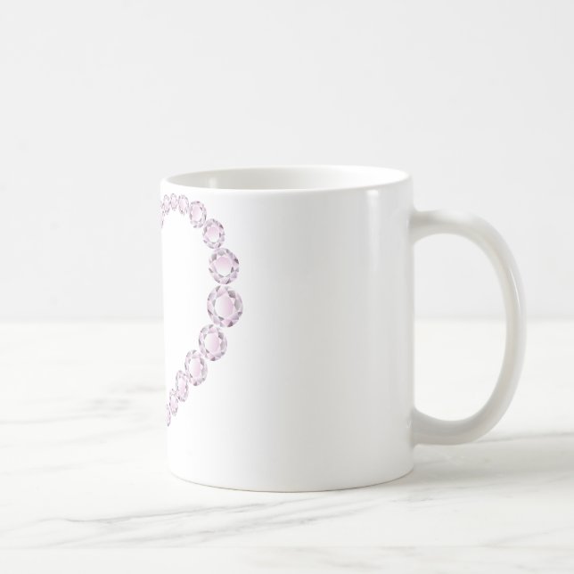 Taza De Café Rosa Quartz Gem Heart (Derecha)