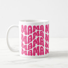 Taza De Café Rosa Retro Groovy dulce mamá Día de la Madre