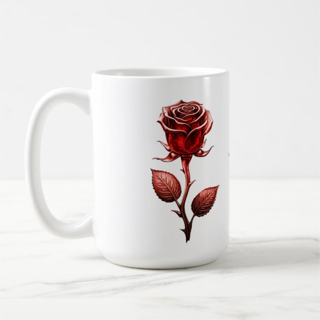Taza De Café Rosa Roja (Izquierda)