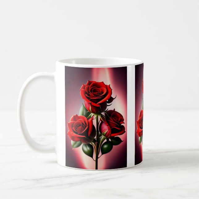 Taza De Café Rosa Roja (Izquierda)
