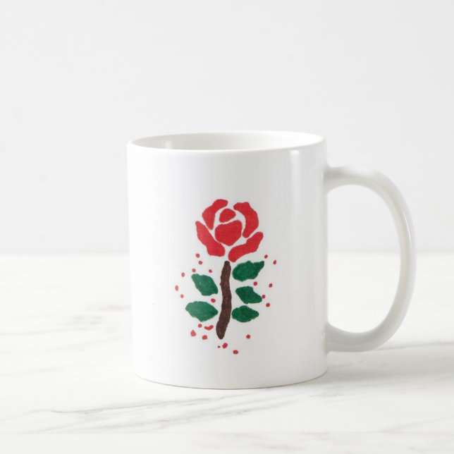TAZA DE CAFÉ ROSA ROJA BLANCA 11 OZ MUG (Derecha)