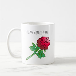 Taza De Café Rosa roja encantadora y hermosa