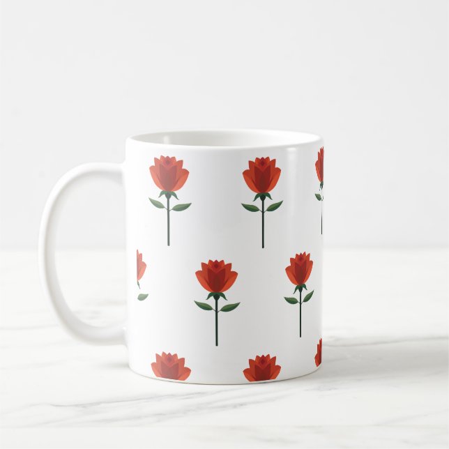 Taza De Café Rosa Roja eterna (Izquierda)