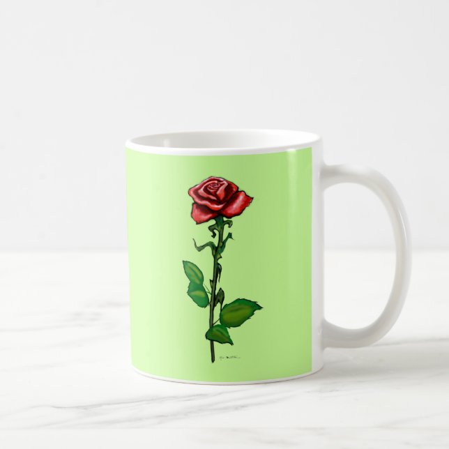 Taza De Café Rosa roja única (Derecha)