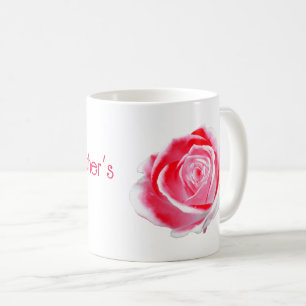 Taza De Café Rosa roja y blanca para el Día de la Madre