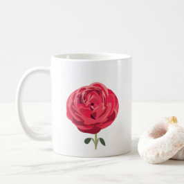 Taza De Café Rosa Rojo Flor Flor Flor Rosa Rojo
