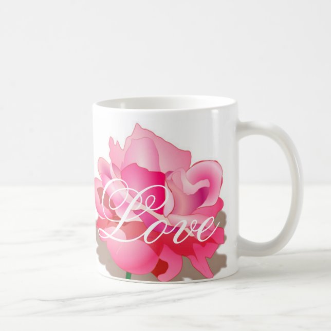 Taza De Café Rosa rosa con amor (Derecha)
