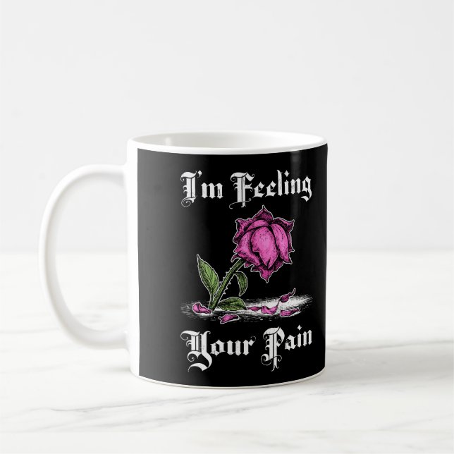 Taza De Café Rosa rosa con un texto blanco desesperado (Izquierda)