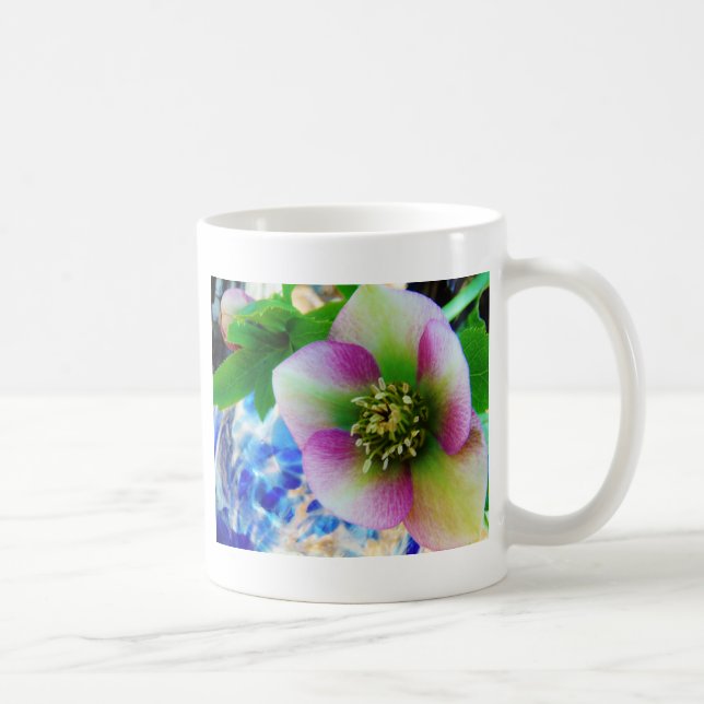 Taza De Café Rosa rosa de Cuaresma bola de vidrio azul (Derecha)