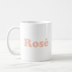 Taza De Café "Rosa" Rosa luz rosa blanco
