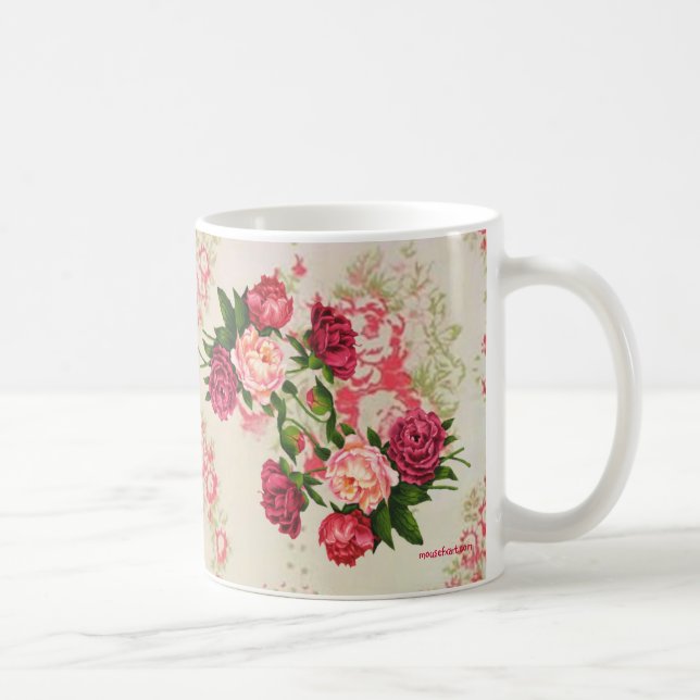 Taza De Café Rosa rosa Mug (Derecha)