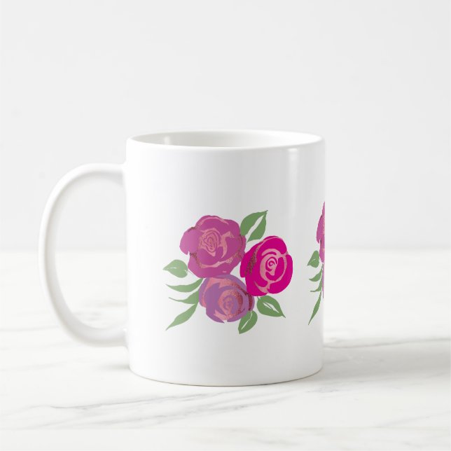 Taza De Café Rosa rosa Mug (Izquierda)