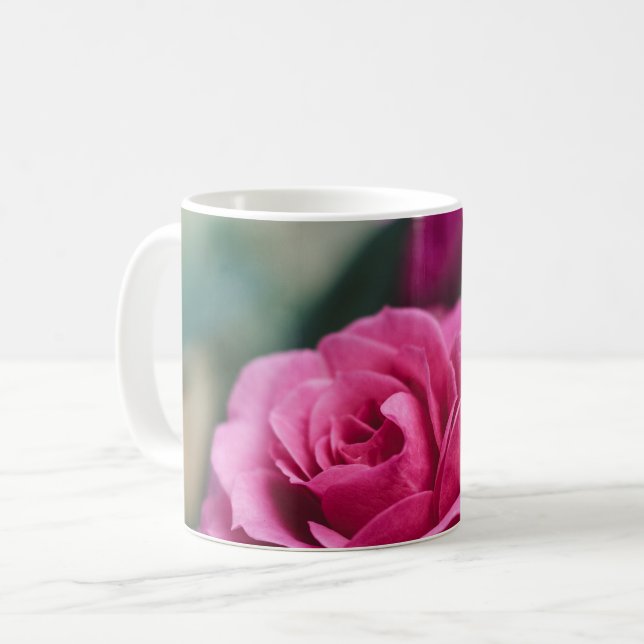 Taza De Café Rosa rosa romántico (Anverso izquierdo)