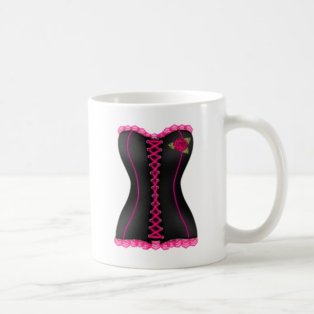 Taza De Café Rosa rosa rosa negro de Corset (Derecha)