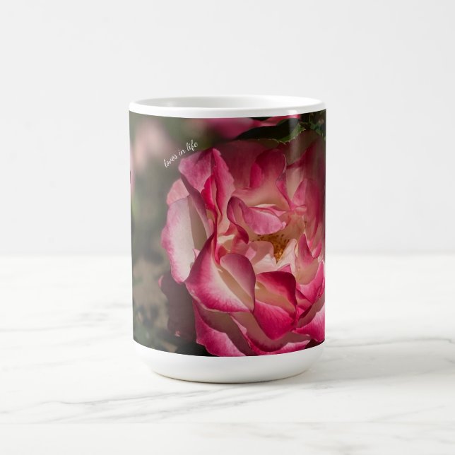 Taza De Café Rosa rosa y rosa blanco (Centro)