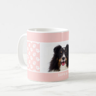 Taza De Café Rosa Rubor Foto de Mascota Personalizada con Patit