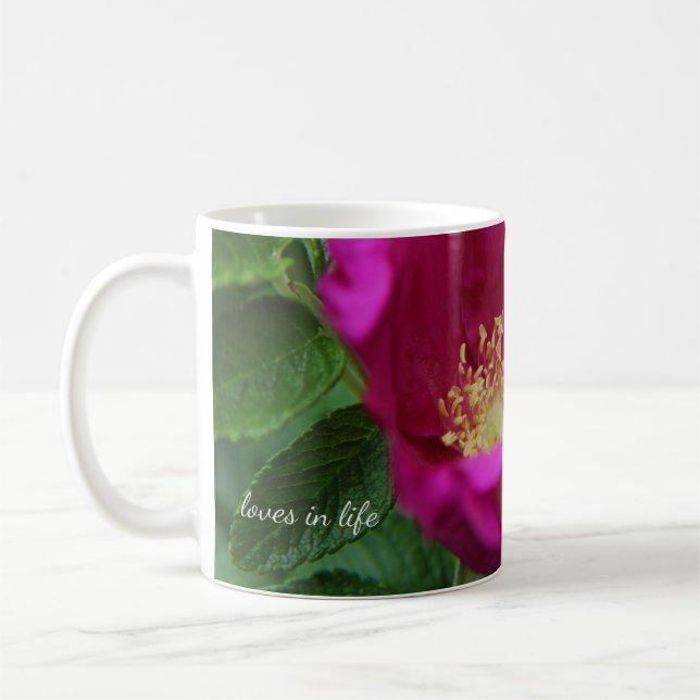 Taza De Café Rosa Rugosa Arriba (Izquierda)