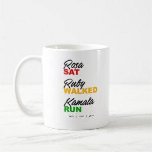 Taza De Café Rosa Sat Ruby Caminó Kamala Run Text