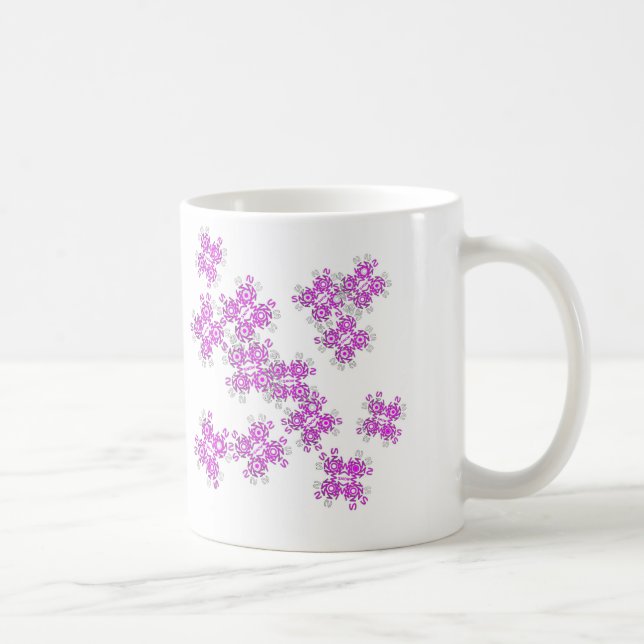 Taza De Café rosa snowflakes1 (Derecha)