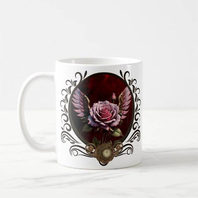 Taza De Café Rosa Steampunk (Izquierda)