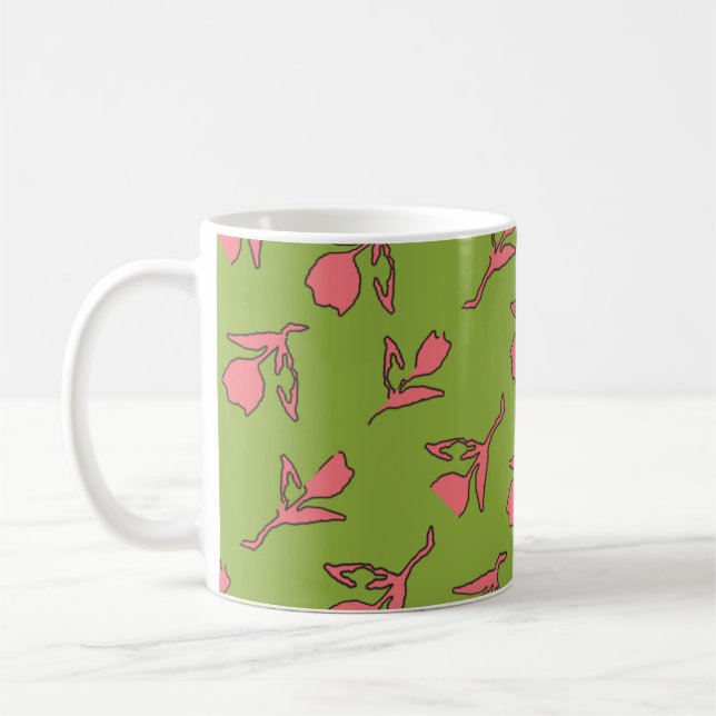 Taza De Café Rosa suave y cerdo verde (Izquierda)