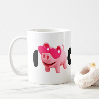 Taza De Café Rosa the Pig Love Coffee so much!