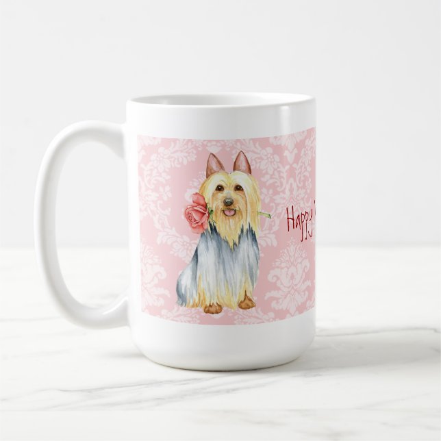 Taza De Café Rosa Valentine Silky Terrier Coffee Mug (Izquierda)
