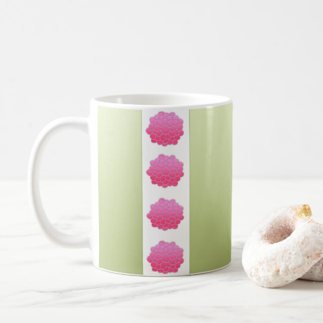 Taza De Café rosa verde (Con donut)