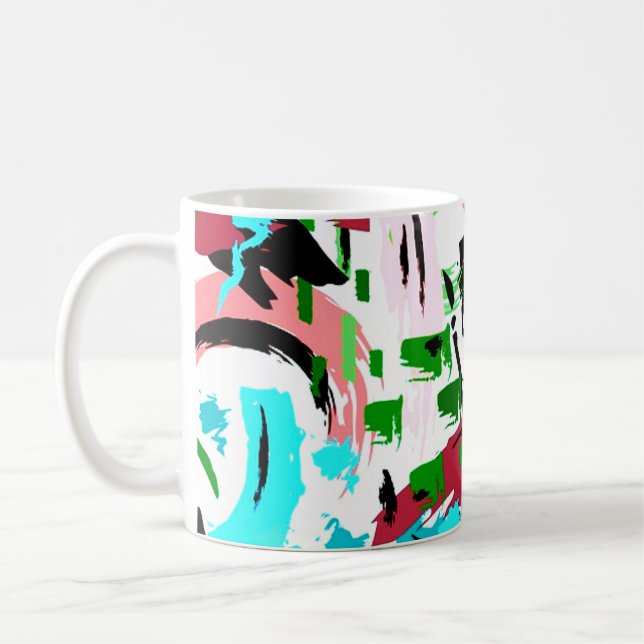 Taza De Café Rosa y abstracto acua (Izquierda)