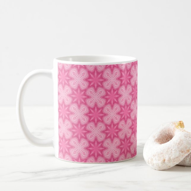 Taza De Café Rosa Y Blanco (Con donut)