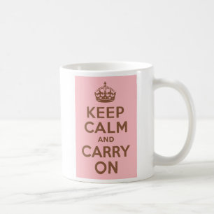 Taza De Café Rosa y Marrón mantienen la calma y continúan