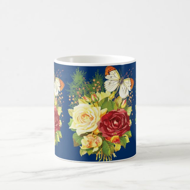 Taza De Café Rosa y un café mariposa (Centro)