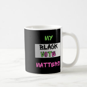 Taza De Café Rosa Y Verde Mi Voto Negro Como Pegatina