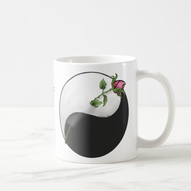 Taza De Café Rosa Yin Yang (Derecha)