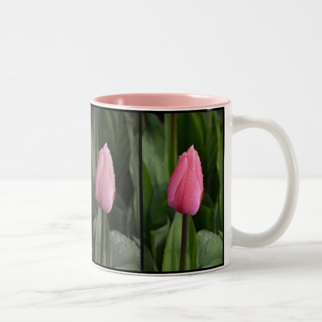 Taza de café rosada del modelo del tulipán (Derecha)