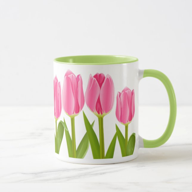 Taza de café rosada del tulipán (Derecha)